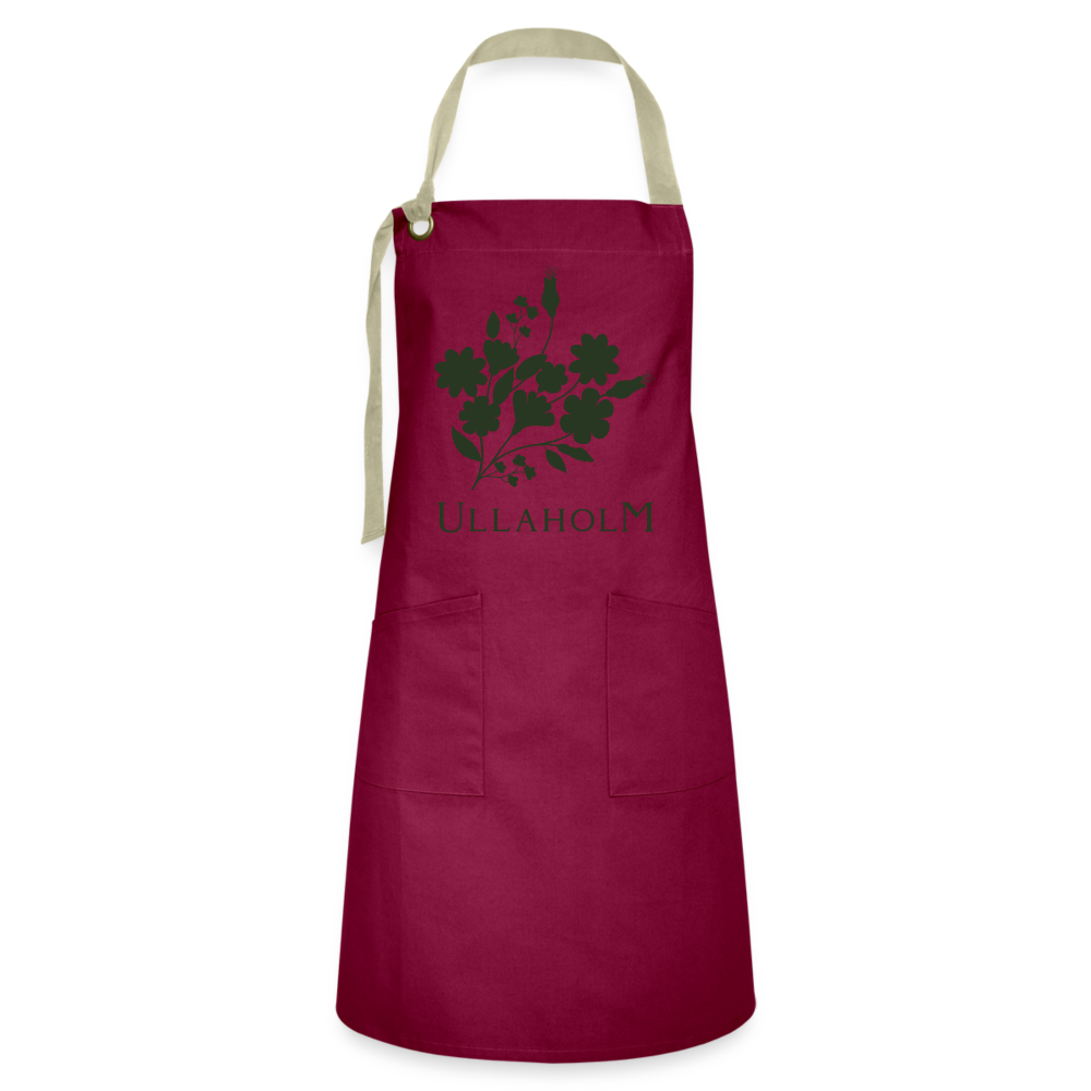 ULLAHOLM Apron - Burgundy & Kakhi