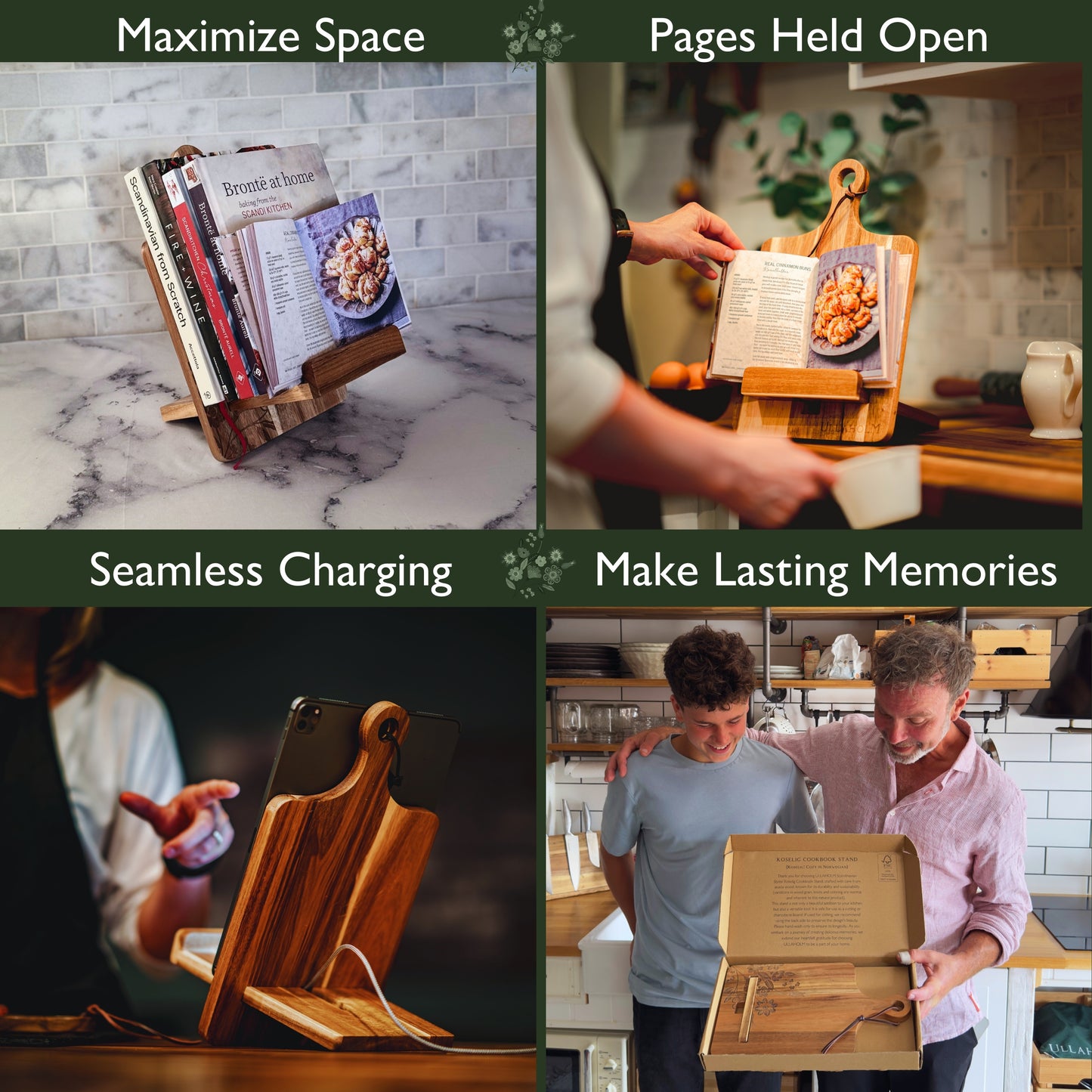 ULLAHOLM Scandinavian Styles Koselig Cookbook Stand