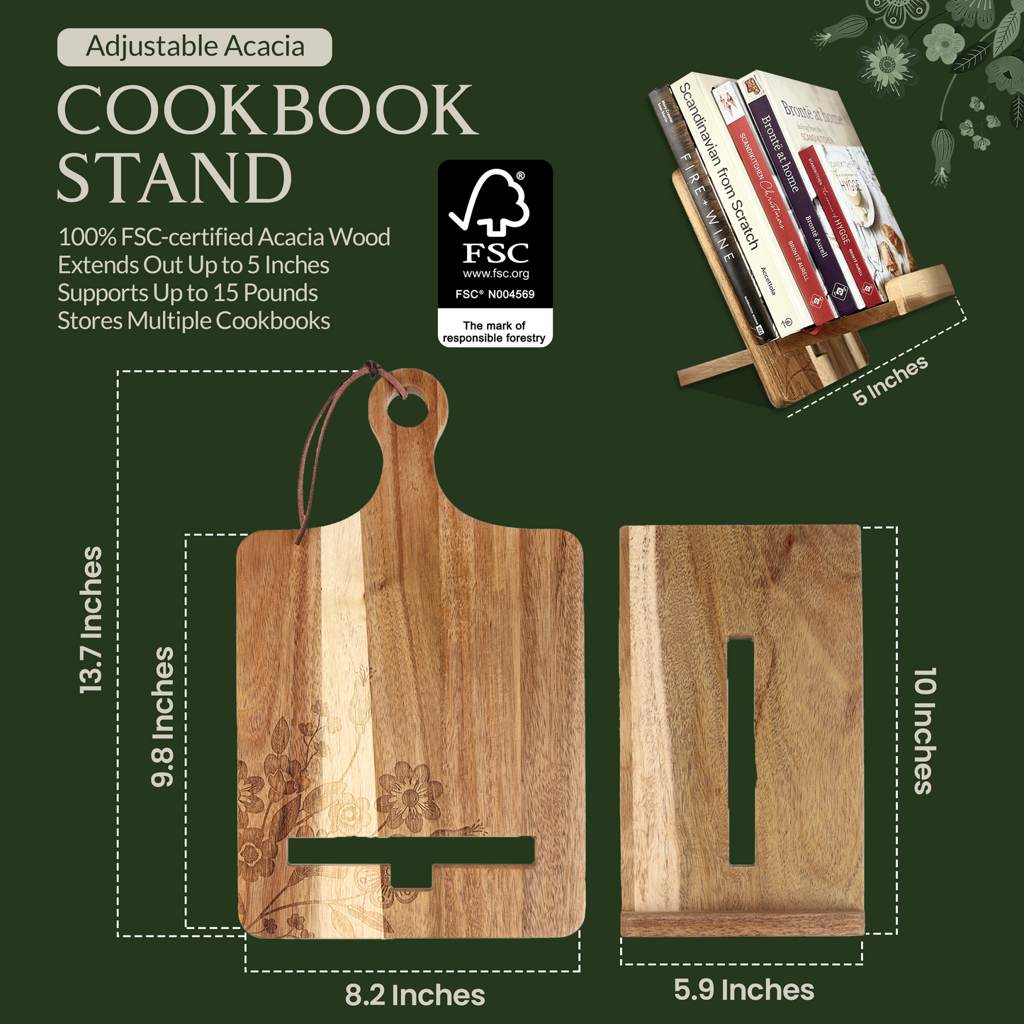 ULLAHOLM Scandinavian Styles Koselig Cookbook Stand