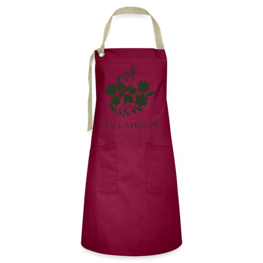ULLAHOLM Apron - Burgundy & Kakhi